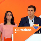 La cap de l'oposició a Catalunya, Inés Arrimadas, i el líder de Ciutadans, Albert Rivera.