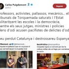 Piulada a Twitter de Carles Puigdemont.