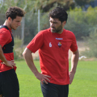 Els portuguesos Ricardo Vaz i Vítor Silva enraonant en una imatge d'arxiu d'un entrenament d'aquest octubre.