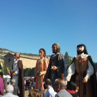 Imagen de los gigantes durante la fiesta de la castañada de otros años.