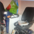 Imatge de la cadira de rodes elèctrica de la María del Carmen que es va quedar dintre del pis.