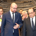 Charles Michel, primer ministro belga, a la izquierda.