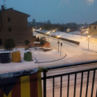 Santa Coloma de Queralt, nevada esta mañana.