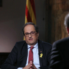 El president de la Generalitat, Quim Torra, durant una entrevista a TV3 .