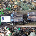 Las cuatro granadas de mano de la Guerra Civil localizadas al lado de una masía en Mont-ral.