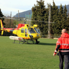 El helicóptero que ha participado en las operaciones de rescate de la mujer desaparecida en Montagut i Oix.