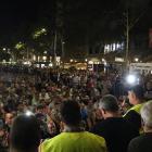 L'assemblea celebrada pels taxistes de Barcelona ahir a la nit.