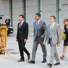 El comissari Ferran López acopanyant a declarar el major Trapero a l'Audiència Nacional.