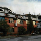 Imagen del estado en que ha quedado la sede de los Bomberos después del incendio.
