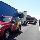 Imagen de un accidente a en la carretera N-340 entre Vinaròs y Alcanar, el pasado mes de mayo.