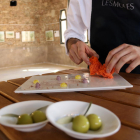 Uno de los platos preparados por el restaurante las Moles de Ulldecona en la presentación del producto turístico 'Oleoturisme amb estrella'.