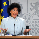 La portavoz del gobierno español, Isabel Celáa, en su primera intervención después del Consejo de Ministros.