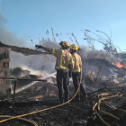 Imatge de l'incendi al Parc Riuclar.