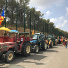 Los tractores, estacionados en Mas d'Enric.