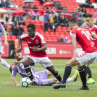 Jean Luc, durante una jugada durante el Nàstic-Valladolid de esta temporada. Los de Pucela podrían subir a Primera.