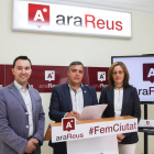 Daniel Rubio, Jordi Cervera y la letrada Dolors Vázquez han comparecido hoy en la sede de Ara Reus.