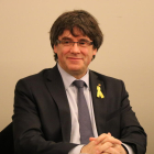 Imate de Carles Puigdemont durant la reunió del grup parlamentari de Junts per Catalunya a Brussel·les.