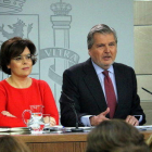 El portaveu del govern i la vicepresidenta durant la roda de premsa posterior al Consell de Ministres, el 26 de gener de 2018.