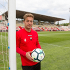 Jesús Olmo, a l'Estadi Municipal. El capità del CF Reus considera que en aquesta segona temporada al futbol professional s'ha sentit molt millor.
