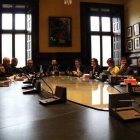 Imatge de la reunió de la Mesa del Parlament.