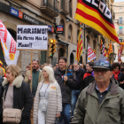 Un moment de la marxa en defensa de les pensions a Tarragona, sortint de la plaça de la Font.