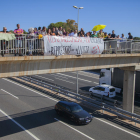 Imagen del acto de apoyo a las personas encausadas celebrado ayer encima del A-7.