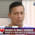 Pablo Cuchán en una entrevista realizada por la televisión argentina después de ser puesto en libertad.