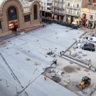 Imatge zenital de la plaça Corsini realitzada el passat mes de novembre, quan encara no s'havia acabat de pavimentar l'espai.