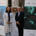 Pla general del director general de la Fundació Pau Casals, Jordi Pardo, i l'agregada cultural del Consolat General d'Uruguai a Barcelona, Sylvia Roig, aquest dimarts 17 d'abril de 2018.