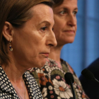 La presidenta del Parlament, Carme Forcadell, de perfil, amb Anna Simó al darrere, el 12 de setembre de 2017.