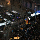 Vista aérea del cordón policial cerca de la delegación del gobierno español en Barcelona.