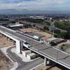 Panorámica aérea de la nueva estación, ubicada entre el Campo de Fútbol municipal de Cambrils y la autopista AP-7.