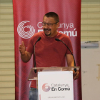 El líder Catalunya en Comú-Podem, Xavier Domènech, durant la seva intervenció al Consell Nacional.