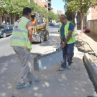 Foto de las obras en la calle de Fabra y Ribes.