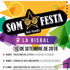 Cartell de l'acte principal de SOM FESTA, el qual tindrà lloc el 10 de setembre a la Bisbal del Penedès.