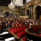 Votación en el Parlament al pleno, el 28 de marzo del 2018.