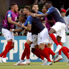 Els francesos celebren un gol