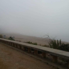 La niebla cubre la playa del Miracle de Tarragona este lunes 1 de julio.