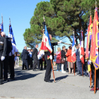 El acto de homenaje que se ha hecho a Grangé a las puertas del crematorio de Tolosa de Languedoc.