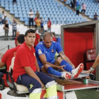 Villanueva y Carbia salieron lesionados del enfrentamiento con el Almería la semana pasada.