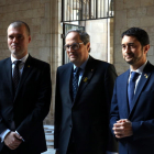 Josep Maria Cruset, Quim Torra, Tarragona y Damià Calvet en el Palau de la Generalitat.