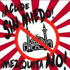 El cartell de concentració contra la Mesquita de Sant Pere i Sant Pau