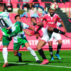 Uche en una acció del partit contra l'Extremadura de dissabte passat al Nou Estadi.