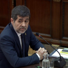 Imagen extraída de la señal institucional del Supremo, de Jordi Sànchez declarando ante el tribunal.