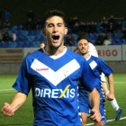 Albarrán celebra un gol anotat aquesta temporada al conjunt badaloní.