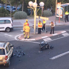 Imagen del accidente, con la moto de Duran en la calzada.