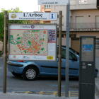 Panell turístic situat a la rambla Josep Gener de l'Arboç