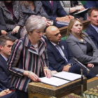 La primera ministra Theresa May en la Cámara de los Comunes el 26 de noviembre del 2018.