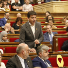 El presidente de ERC en el Parlament, Sergi Sabrià, durante la sesión de control.
