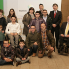 Foto de familia de los premiados a los Premios Solidarios ONCE Catalunya 2018.